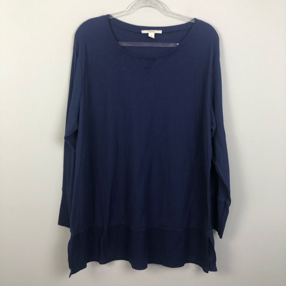 Sejour navy long sleeve ribbed top